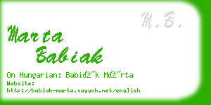 marta babiak business card